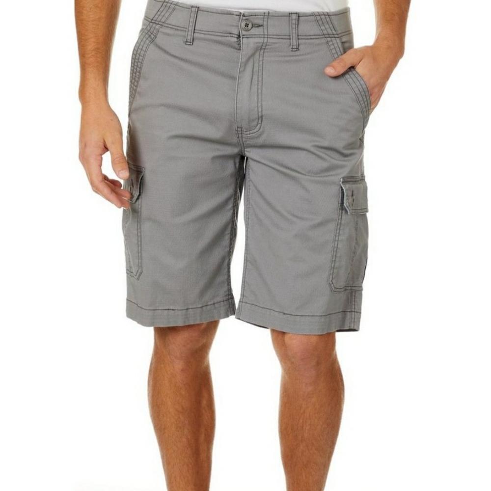 Mens Free-Band Stretch Birds Eye Cargo Shorts